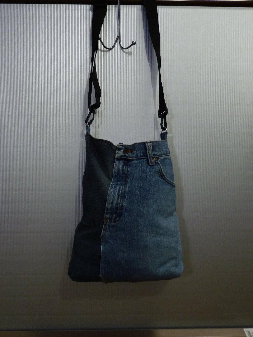 Handmade One of a Kind Upcycled Denim Wrangler Cross Body / Shoulder Bag
